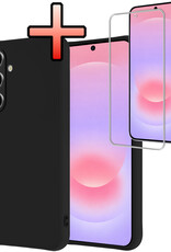 NoXx NoXx Samsung Galaxy A37 Hoesje Siliconen Met Screenprotector - Zwart