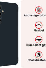 NoXx NoXx Samsung Galaxy A37 Hoesje Siliconen Met 2x Screenprotector - Donkerblauw