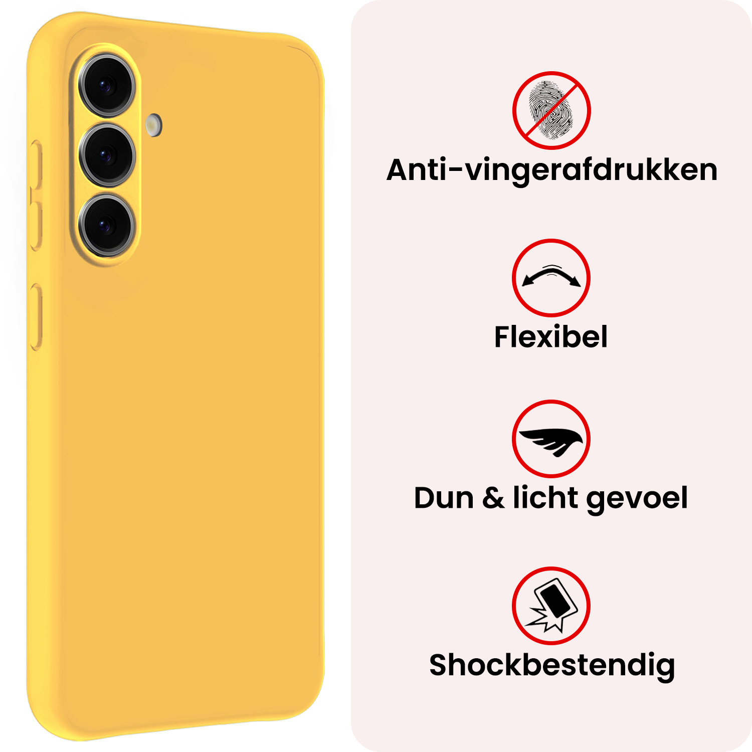 NoXx NoXx Samsung Galaxy A37 Hoesje Siliconen Met 2x Screenprotector - Geel