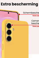 NoXx NoXx Samsung Galaxy A37 Hoesje Siliconen Met 2x Screenprotector - Geel