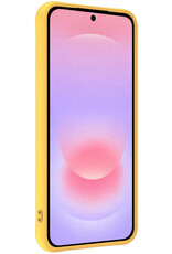 NoXx NoXx Samsung Galaxy A37 Hoesje Siliconen Met 2x Screenprotector - Geel