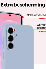 NoXx NoXx Samsung Galaxy A37 Hoesje Siliconen Met 2x Screenprotector - Lichtblauw