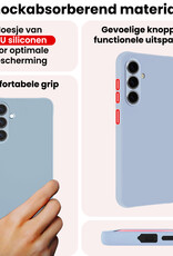 NoXx NoXx Samsung Galaxy A37 Hoesje Siliconen Met 2x Screenprotector - Lichtblauw