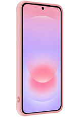 NoXx NoXx Samsung Galaxy A37 Hoesje Siliconen Met 2x Screenprotector - Lichtroze