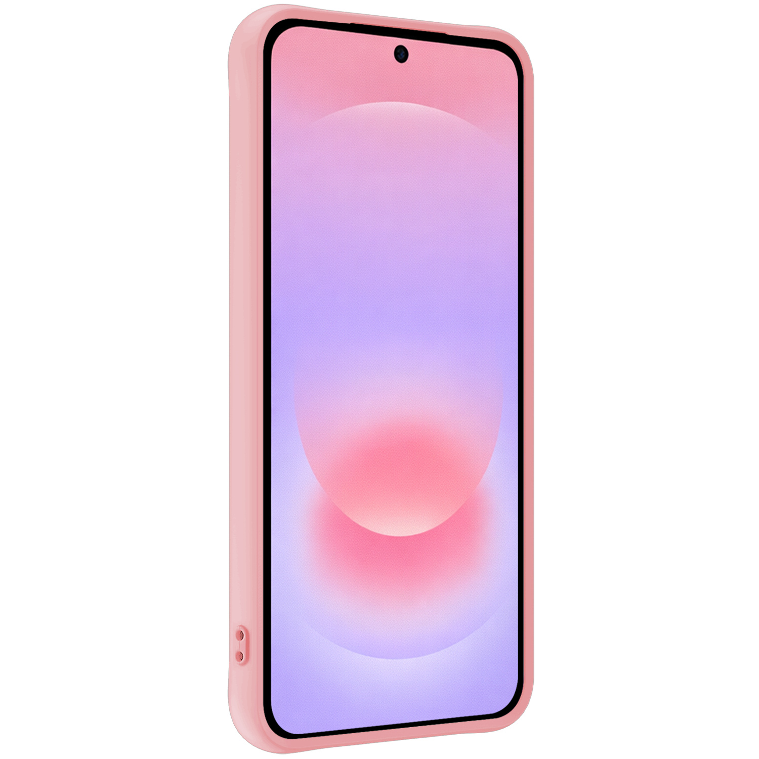 NoXx NoXx Samsung Galaxy A37 Hoesje Siliconen Met 2x Screenprotector - Lichtroze