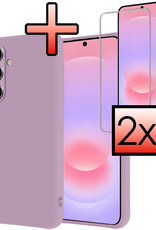 NoXx NoXx Samsung Galaxy A37 Hoesje Siliconen Met 2x Screenprotector - Lila