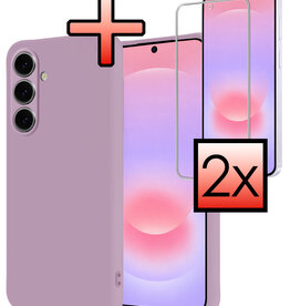 NoXx NoXx Samsung Galaxy A37 Hoesje Siliconen Met 2x Screenprotector - Lila