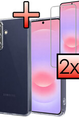 NoXx NoXx Samsung Galaxy A37 Hoesje Siliconen Met 2x Screenprotector - Transparant