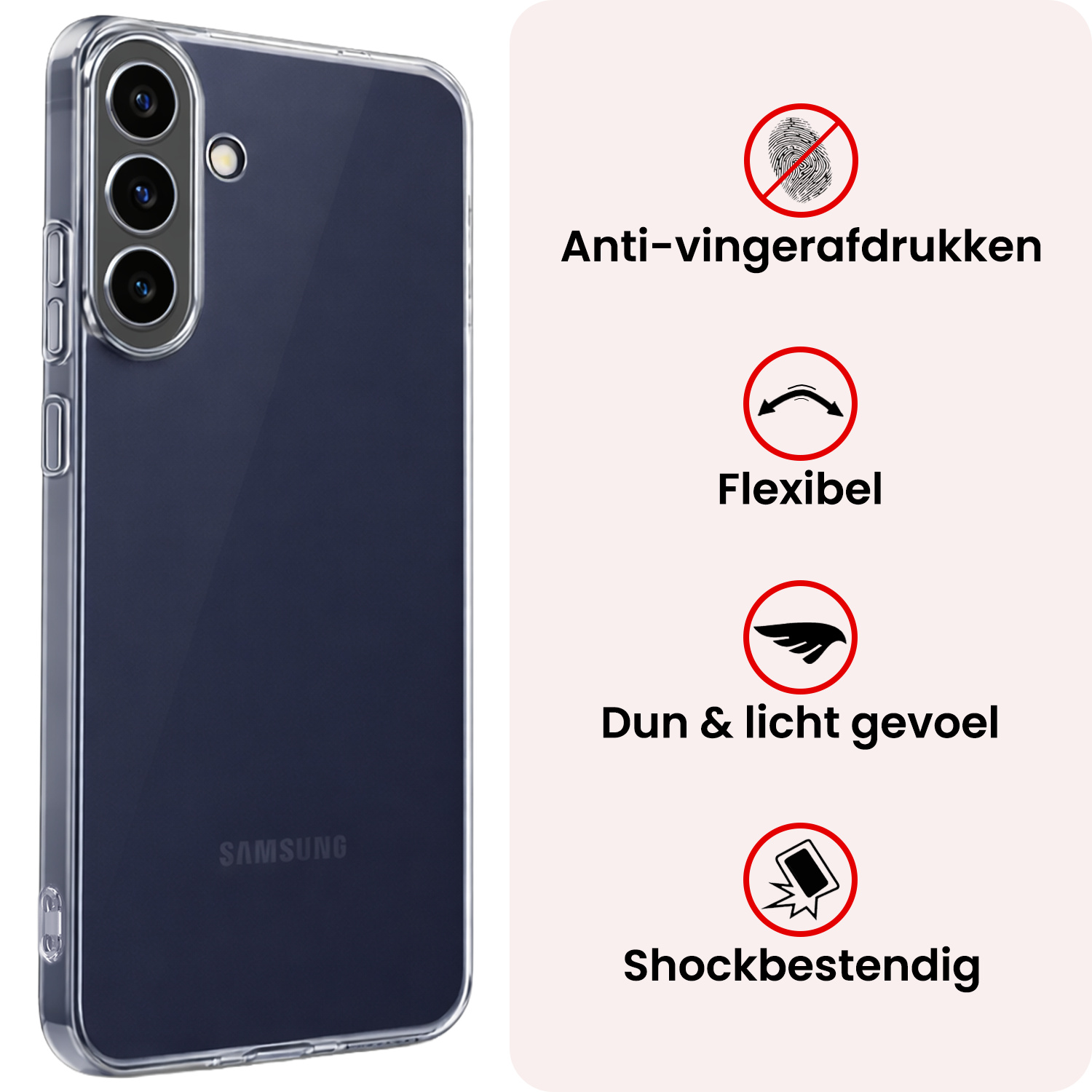 NoXx NoXx Samsung Galaxy A37 Hoesje Siliconen Met 2x Screenprotector - Transparant