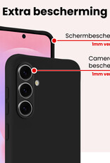 NoXx NoXx Samsung Galaxy A37 Hoesje Siliconen Met 2x Screenprotector - Zwart