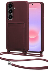 NoXx NoXx Samsung Galaxy A37 Hoesje Pashouder met Koord - Aubergine