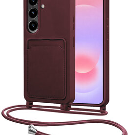 NoXx NoXx Samsung Galaxy A37 Hoesje Pashouder met Koord - Aubergine