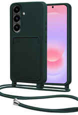 NoXx NoXx Samsung Galaxy A37 Hoesje Pashouder met Koord - Donkergroen