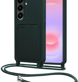 NoXx NoXx Samsung Galaxy A37 Hoesje Pashouder met Koord - Donkergroen