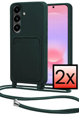 NoXx NoXx Samsung Galaxy A37 Hoesje Pashouder met Koord - Donkergroen - 2 PACK