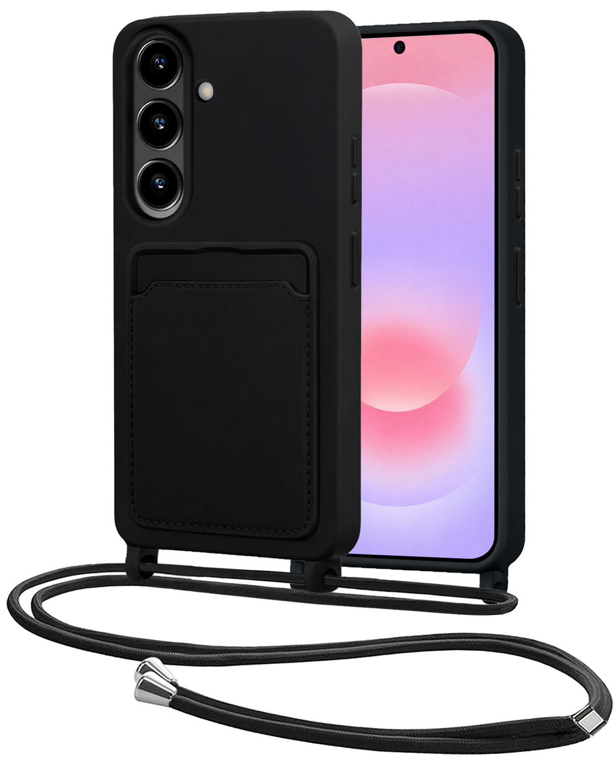 NoXx NoXx Samsung Galaxy A37 Hoesje Pashouder met Koord - Zwart