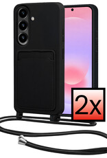NoXx NoXx Samsung Galaxy A37 Hoesje Pashouder met Koord - Zwart - 2 PACK