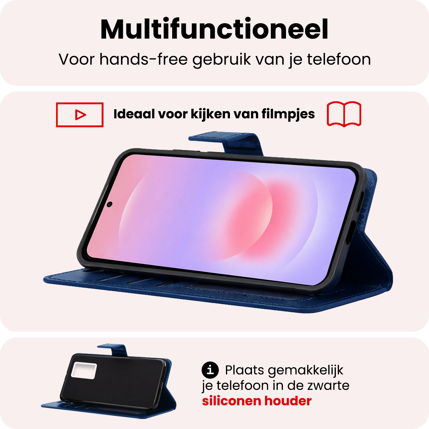 NoXx NoXx Samsung Galaxy A37 Hoesje Bookcase - Donkerblauw