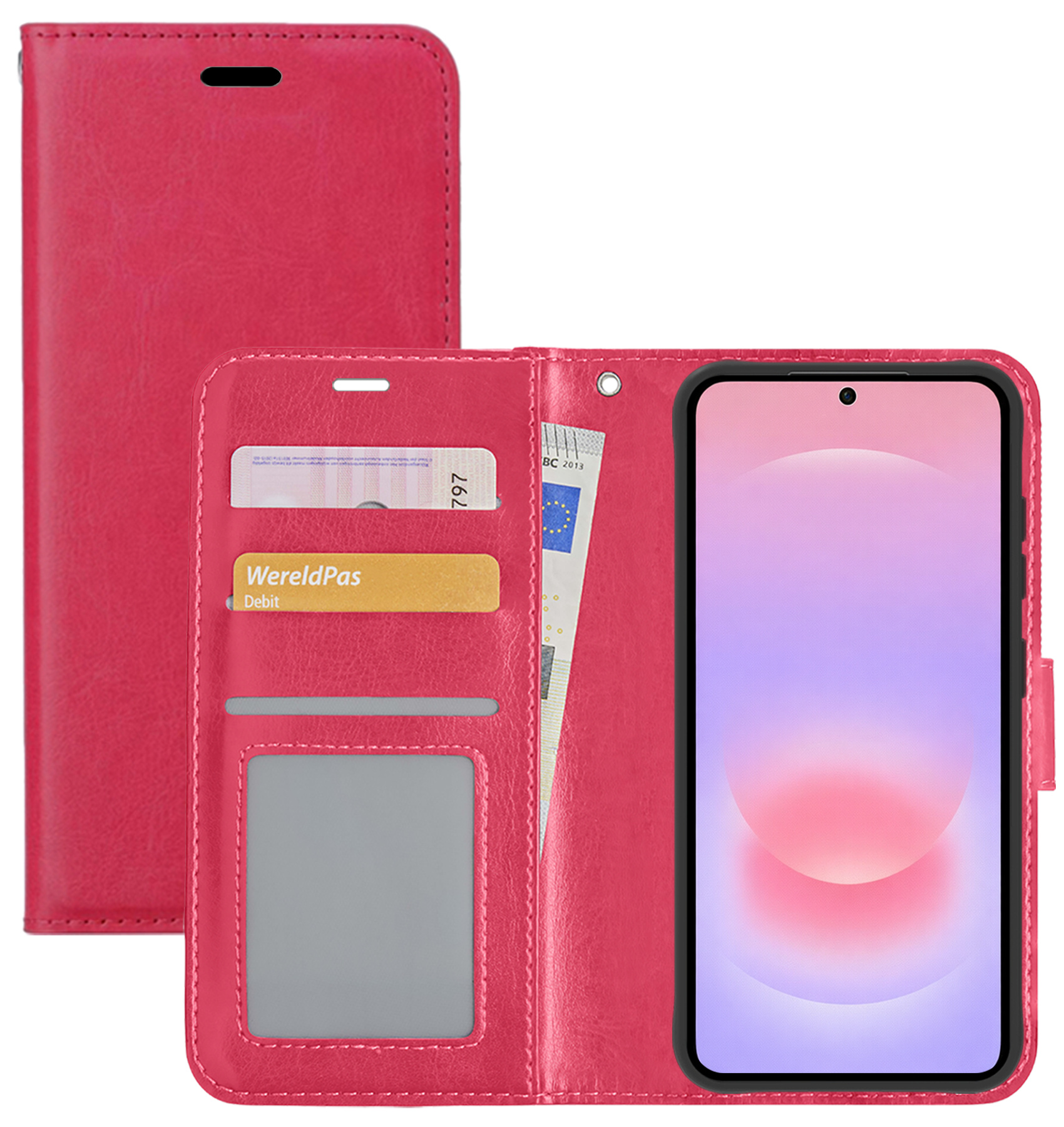 NoXx NoXx Samsung Galaxy A37 Hoesje Bookcase - Donkerroze