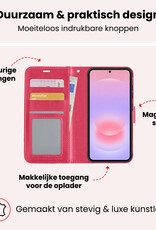 NoXx NoXx Samsung Galaxy A37 Hoesje Bookcase - Donkerroze