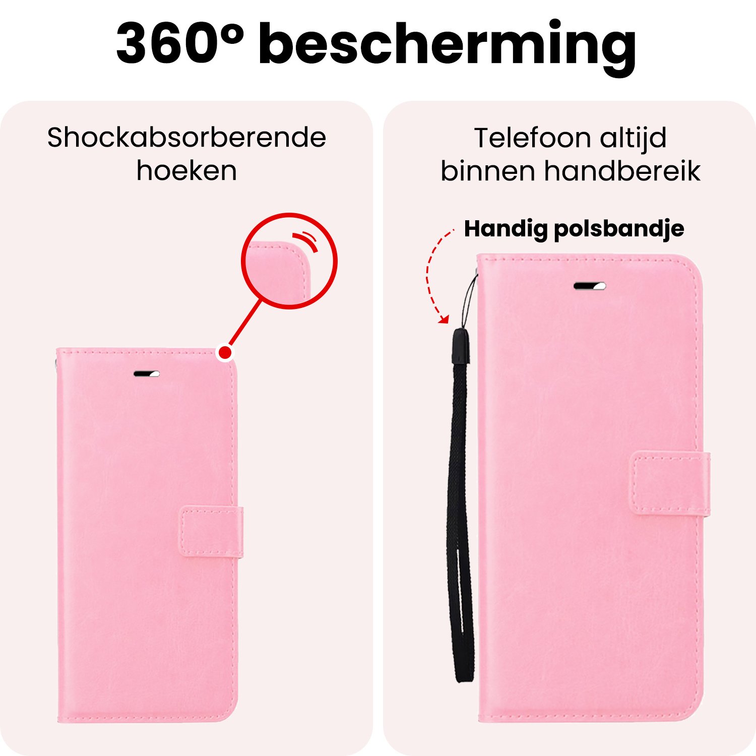 NoXx NoXx Samsung Galaxy A37 Hoesje Bookcase - Lichtroze