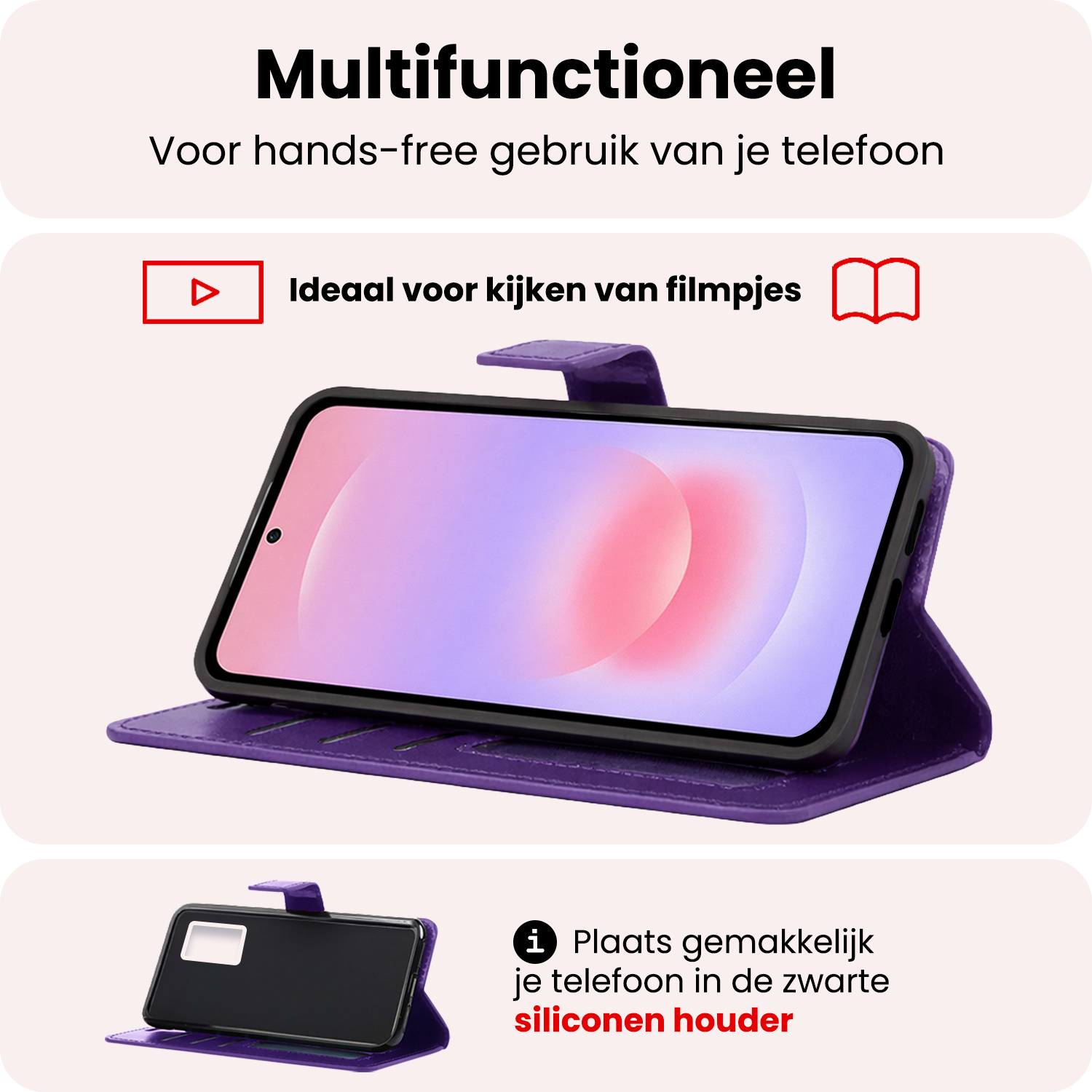 NoXx NoXx Samsung Galaxy A37 Hoesje Bookcase - Paars