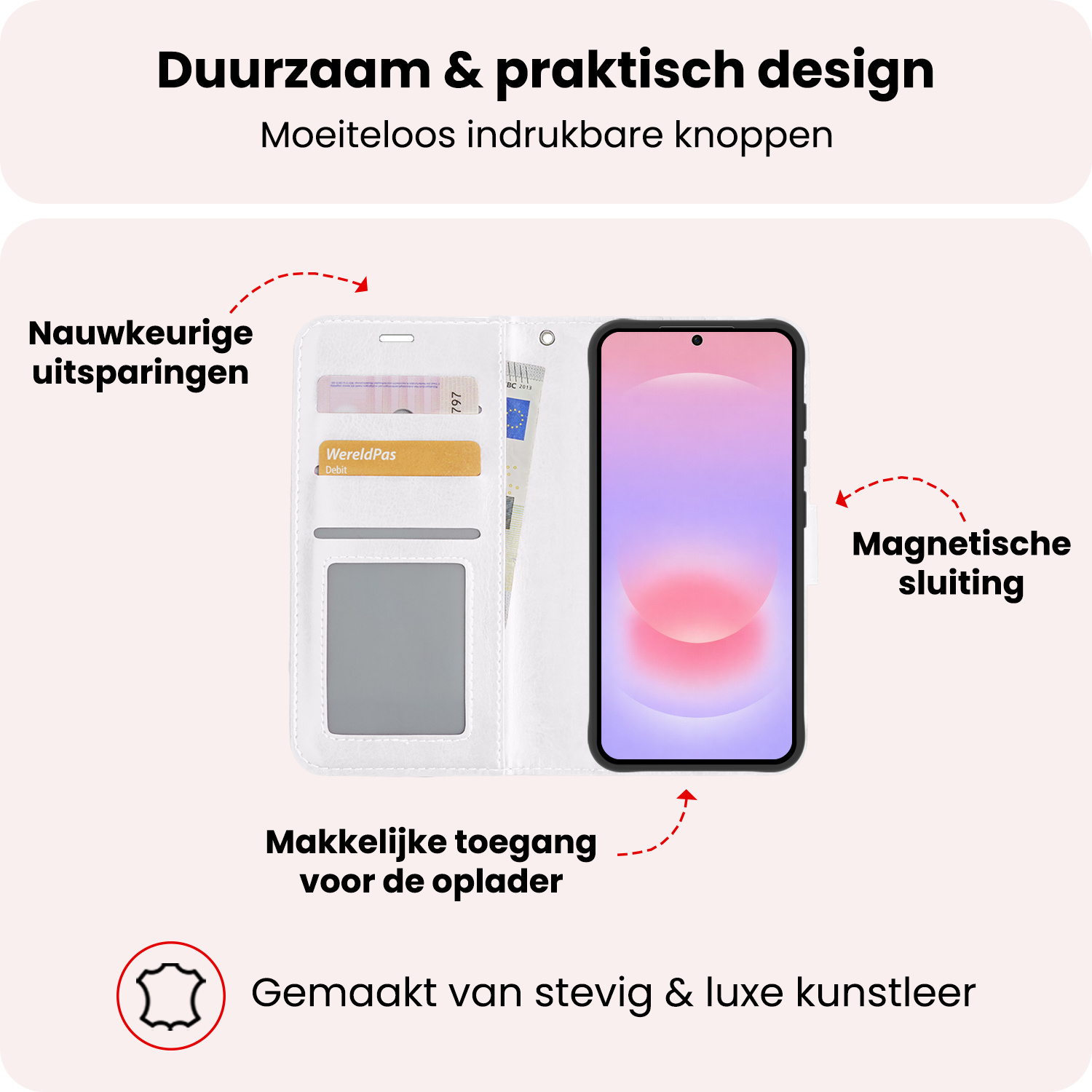 NoXx NoXx Samsung Galaxy A37 Hoesje Bookcase - Wit