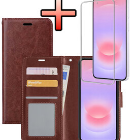 NoXx NoXx Samsung Galaxy A37 Hoesje Bookcase Met Screenprotector - Bruin