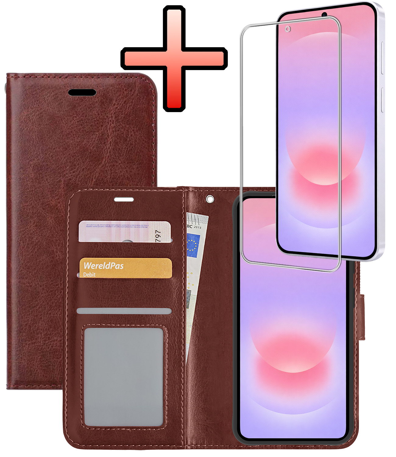 NoXx NoXx Samsung Galaxy A37 Hoesje Bookcase Met Screenprotector - Bruin