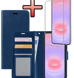 NoXx NoXx Samsung Galaxy A37 Hoesje Bookcase Met Screenprotector - Donkerblauw