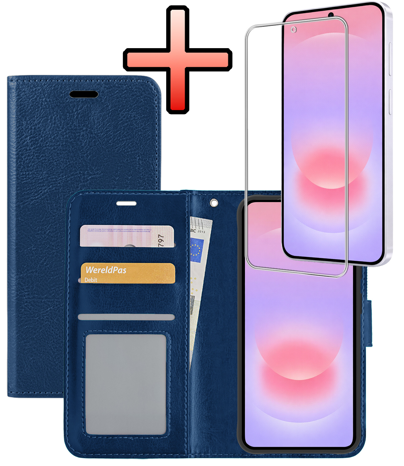 NoXx NoXx Samsung Galaxy A37 Hoesje Bookcase Met Screenprotector - Donkerblauw