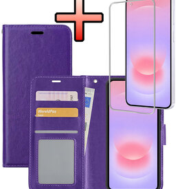 NoXx NoXx Samsung Galaxy A37 Hoesje Bookcase Met Screenprotector - Paars
