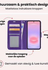 NoXx NoXx Samsung Galaxy A37 Hoesje Bookcase Met Screenprotector - Paars