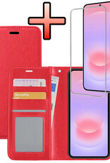NoXx NoXx Samsung Galaxy A37 Hoesje Bookcase Met Screenprotector - Rood