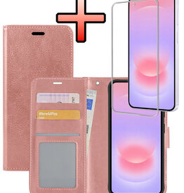 NoXx NoXx Samsung Galaxy A37 Hoesje Bookcase Met Screenprotector - Rose Goud