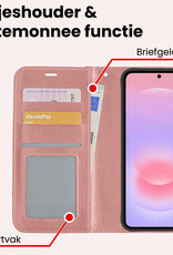 NoXx NoXx Samsung Galaxy A37 Hoesje Bookcase Met Screenprotector - Rose Goud