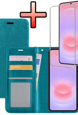 NoXx NoXx Samsung Galaxy A37 Hoesje Bookcase Met Screenprotector - Turquoise
