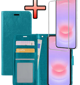 NoXx NoXx Samsung Galaxy A37 Hoesje Bookcase Met Screenprotector - Turquoise