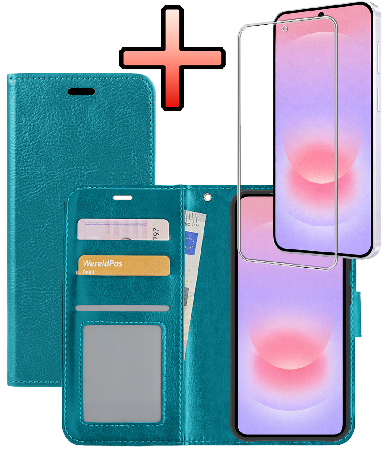 NoXx NoXx Samsung Galaxy A37 Hoesje Bookcase Met Screenprotector - Turquoise