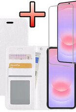 NoXx NoXx Samsung Galaxy A37 Hoesje Bookcase Met Screenprotector - Wit