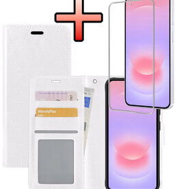 NoXx NoXx Samsung Galaxy A37 Hoesje Bookcase Met Screenprotector - Wit