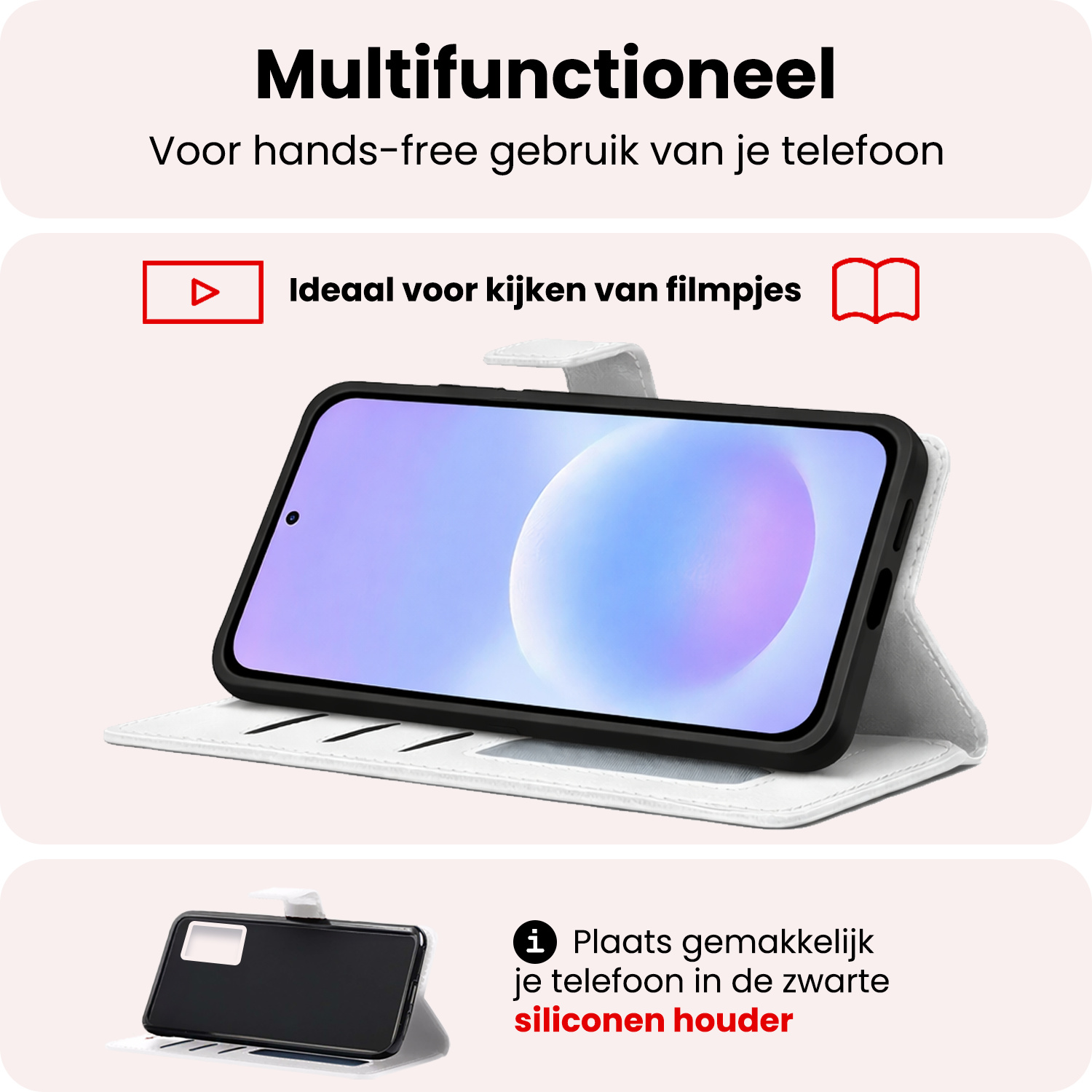 NoXx NoXx Samsung Galaxy A37 Hoesje Bookcase Met Screenprotector - Wit