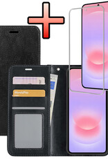 NoXx NoXx Samsung Galaxy A37 Hoesje Bookcase Met Screenprotector - Zwart