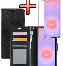 NoXx NoXx Samsung Galaxy A37 Hoesje Bookcase Met Screenprotector - Zwart