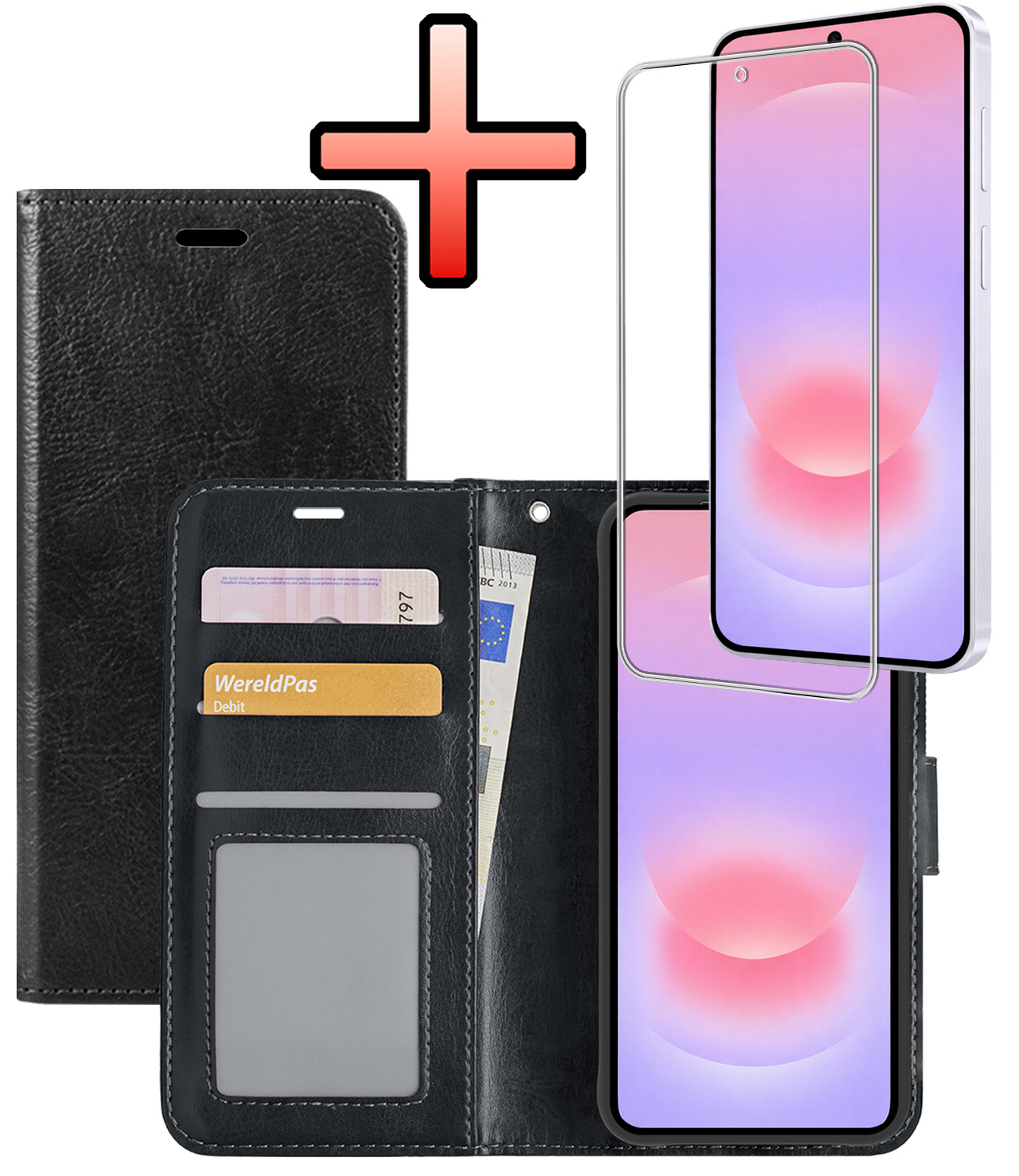 NoXx NoXx Samsung Galaxy A37 Hoesje Bookcase Met Screenprotector - Zwart