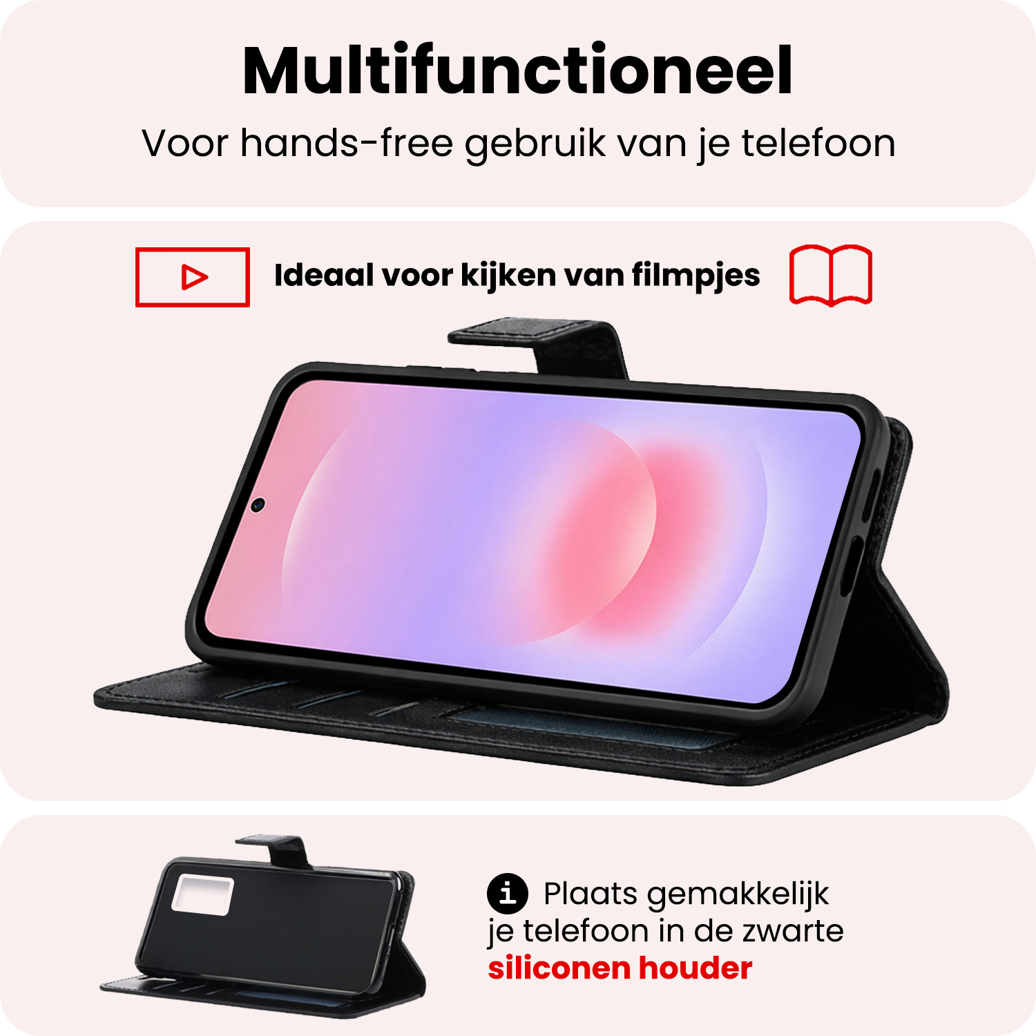 NoXx NoXx Samsung Galaxy A37 Hoesje Bookcase Met Screenprotector - Zwart