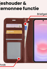 NoXx NoXx Samsung Galaxy A37 Hoesje Bookcase Met 2x Screenprotector - Bruin