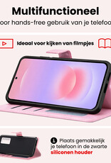 NoXx NoXx Samsung Galaxy A37 Hoesje Bookcase Met 2x Screenprotector - Lichtroze