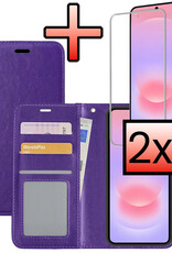 NoXx NoXx Samsung Galaxy A37 Hoesje Bookcase Met 2x Screenprotector - Paars
