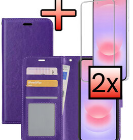 NoXx NoXx Samsung Galaxy A37 Hoesje Bookcase Met 2x Screenprotector - Paars